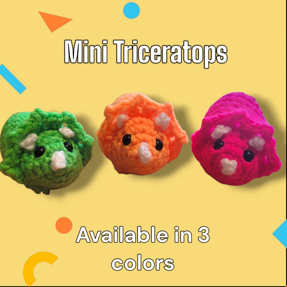 Crochet Mini Triceratops